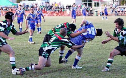 Dale Carlson, Stewart Walters and Daniel Ferguson put a stop to the Cutters attack. Dale Carlson, Stewart Walters and Daniel Ferguson put a stop to the Cutters attack.
